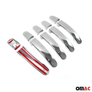 Ford Transit Connect Door Handle Cover (10 Pcs) - Omac - 5 Door H1 S.Steel - Gloss Silver - 2014-2019 Ford Transit Connect Door Handle Cover (10 Pcs) - Omac - 5 Door H1 S.Steel - Gloss Silver - 2014-2019